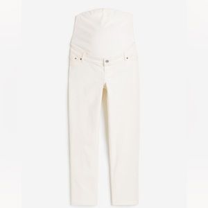 H&M maternity straight ankle white jeans M